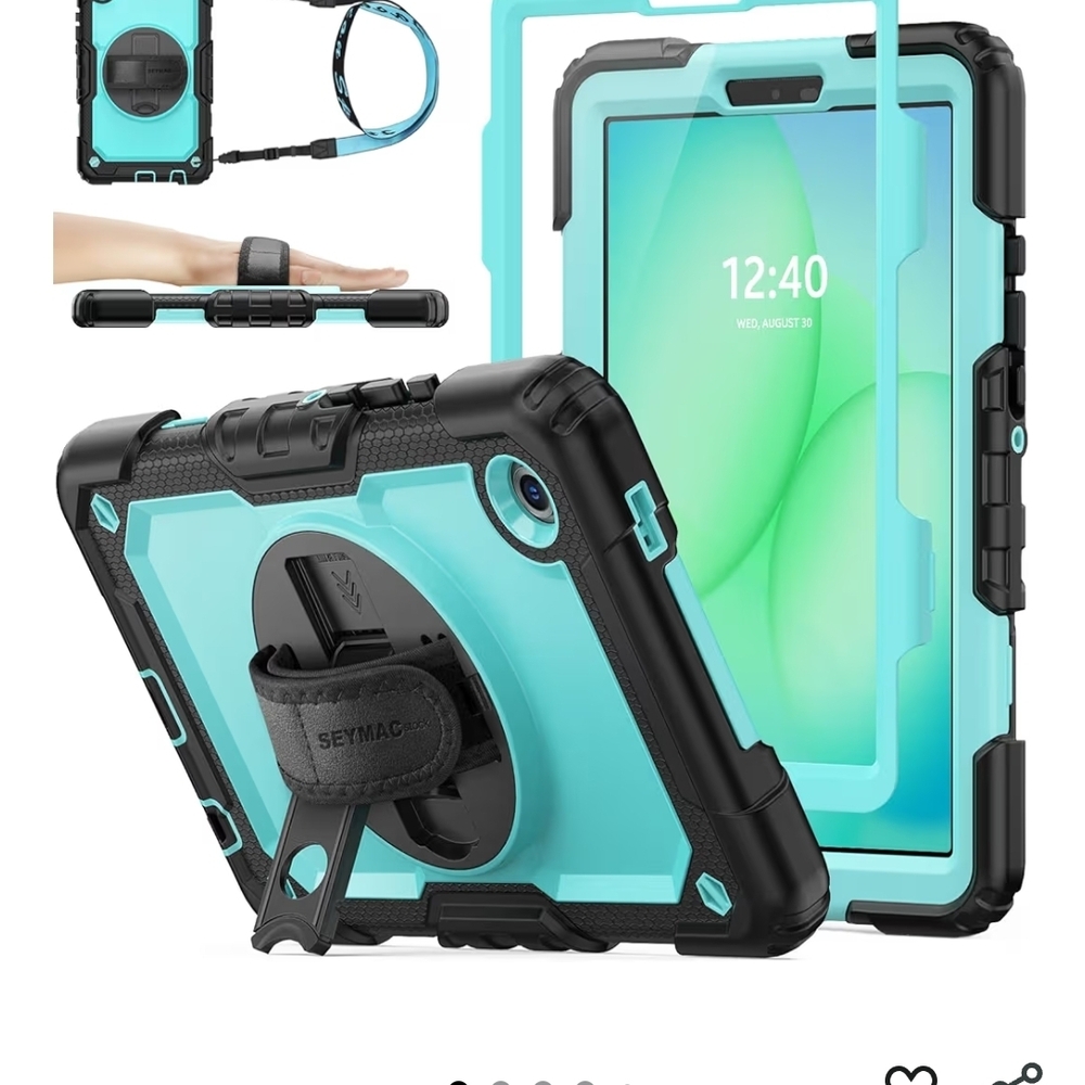 Sky Blue and Black SEYMAC Samsung Galaxy A11 Tablet Case